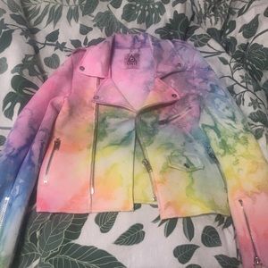 RARE BNWOT UNIF TIE DYE MOTO JACKET SIZE SMALL